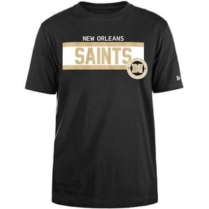 NEW ORLEANS SAINTS New Era Cap NFL Regular T-Shirt Hoge Dichtheid Inkt Zeefdruk Voorkant Grafisch Originele Team Kleur Unisex Zwart