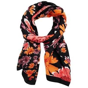 Desigual Fou_Poppy Flower RECTANGL Foulard, zwart, één maat, zwart, Eén Maat