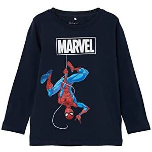 NAME IT Boy's NMMNAZIR Spiderman LS TOP NOOS MAR shirt met lange mouwen, Dark Sapphire, 98, Dark Sapphire, 98 cm