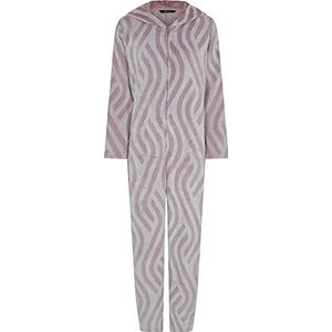 DECOY Dames Onepiece W/Hood, Zip Pyjamaset, roze, XL