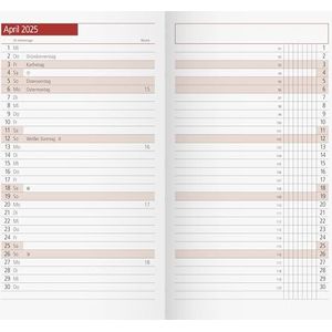 rido/idé Maandelijks vervangingskalender model TM 11 (2025), 2 pagina's = 1 maand, A6, 40 pagina's, wit