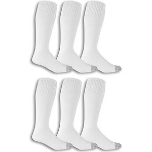 Fruit Of The Loom Heren 6 Pack Over The Calf Tube Socks, wit (verpakking van 6 stuks), 37.5-46 EU