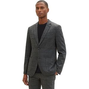 TOM TAILOR Herenblazer, 34046 - Grijs Zwart Grindle Check, 52