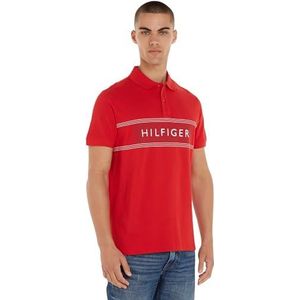 Tommy Hilfiger Heren RWB Chest Reg Polo S/S, Primair Rood, L