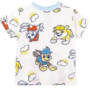 Paw Patrol Kids T-Shirt - Beige Kleur met Print - Maat 24 Maanden - Korte Mouw T-Shirt Gemaakt met 100% Katoen - Origineel Product Ontworpen in Spanje