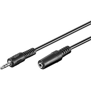 Goobay 50935 hoofdtelefoon- en audio-verlengkabel AUX; 3-polig; 3,5 mm jack 3,5 mm stekker (3-pins, stereo) op jack 3,5 mm bus (3-pins, stereo), zwart, 2 meter
