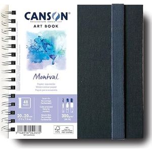 Canson - Professional Book – aquarelpapier – fijne korrel – 300 g/m² – spiraalboek – 20 x 20 cm – wit – 24 vellen C31200L004