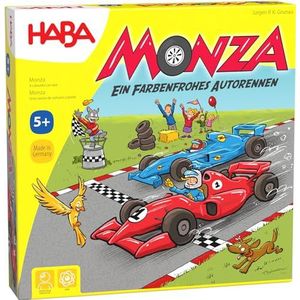 Haba 4416 Monza, dobbelspel en gezelschapsspel, met turbulente autorraces voor 2-6 kinderen vanaf 5 jaar, om te leren kleuren