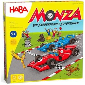 Haba 4416 Monza, dobbelspel en gezelschapsspel, met turbulente autorraces voor 2-6 kinderen vanaf 5 jaar, om te leren kleuren