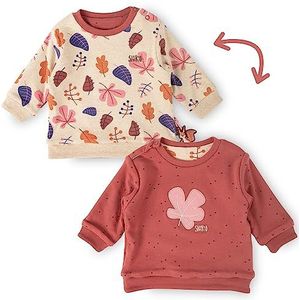 Sigikid Omkeerbaar babyshirt voor meisjes, herfstbos, beige/rood., 68 cm