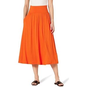 Amazon Essentials Dames Jersey Pull On Midi Lengte Rok, Oranje, Medium