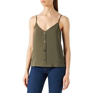 ONLY Dames Onlnova LUX Button Singlet Solid PTM Top, Kalamata, 36