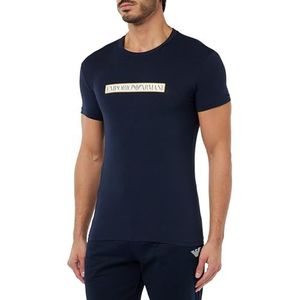 Emporio Armani Heren Mannen Mannen Crew Neck Logo Label T-Shirt, marineblauw, S