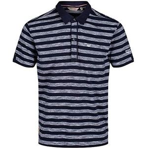 Regatta heren Macaulay Coolweave katoenen streep knoop hals lange mouwen Polo Shirt