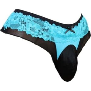 aishani zakje slipje mannen kant string G-string bikini slips hipster hot ondergoed sexy voor mannen VC, Blauw/Zwart, L
