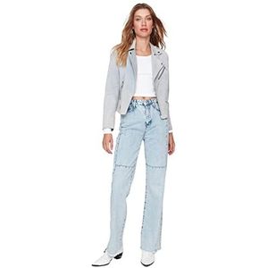 Trendyol Dames 90's wijde pijpen jeans, blauw, 38, Blauw, 64