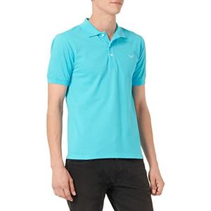 Trigema Poloshirt voor heren, piqué-kwaliteit, azuur, 5XL