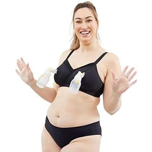 Cake Maternity Pompoen rondborstige draad gratis pompen en verpleging beha voor borstvoeding, draadloze moederschap beha (voor E-G Cups), zwart, xl, Zwart, XL Meer