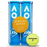 Dunlop Australian Open tennisbal - voor gravel, hardcourt en gras (2x4 Bi-Pet)