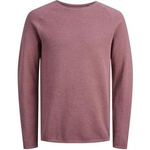 JACK & JONES Gebreide trui met ronde hals, effen gebreide trui met ronde hals, roze, L