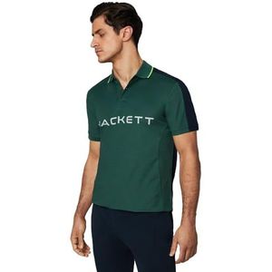 Hackett London Heren Sjaalkraag Cardi Polo, Groen (Groen/Grijs), XS, Groen (Groen/Grijs), XS