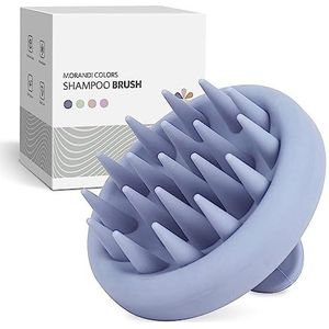 ZMCLG Hoofdhuidmassageborstel, shampooborstel, siliconen hoofdhuid, massageborstel voor peeling en hoofdmassage, nat en droog, scalp massager, vermindert roos, grijs/blauw