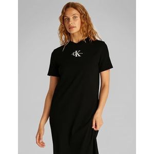 Kleding - Little Black Dress - Zwart - Met Logoprint - Aansluitend