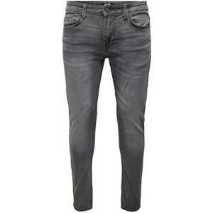 ONLY & SONS Mannelijke Skinny Jeans ONSWARP Grey 4323 Jeans VD, Grey denim, 28W x 32L