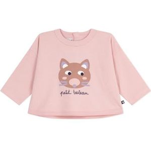 Petit Bateau Baby T-shirt van katoen met lange mouwen, kattenmotief, Mooi, 3 Maanden