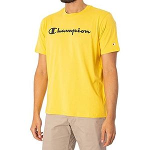 Champion Legacy American Classics Logo S/S T-shirt voor heren, Geel, XS