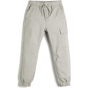 Koton Joggingbroek voor jongens, zakdetail, elastische tailleband, trekkoord, katoenen broek, grijs (031), 5-6 Jaar
