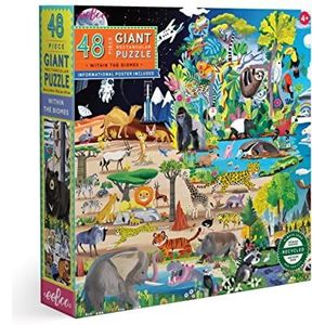 eeBoo - Puzzel voor kinderen vanaf 3 jaar, 48 stukjes in de natuur - PZWHBM, zwart