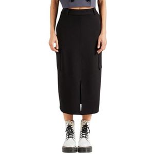 Vila VISIFFI HW MIDI SKIRT, zwart beauty, S