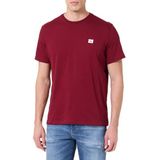 Calvin Klein - T-shirt - Bordeaux/Wit - Normale Pasvorm - Kwartmouw