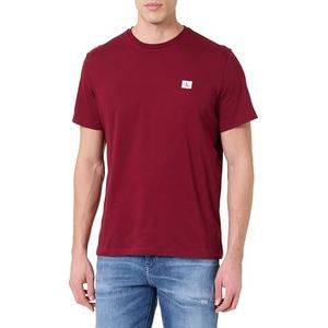 Calvin Klein - T-shirt - Bordeaux/Wit - Normale Pasvorm - Kwartmouw