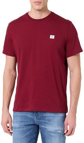 Calvin Klein - T-shirt - Bordeaux/Wit - Normale Pasvorm - Kwartmouw
