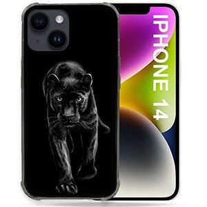 beschermhoes voor iPhone 14 (6.1) dier zwart panter