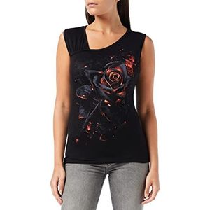Spiral Burnt Rose Top zwart XXL 95% viscose, 5% elastaan Rock wear