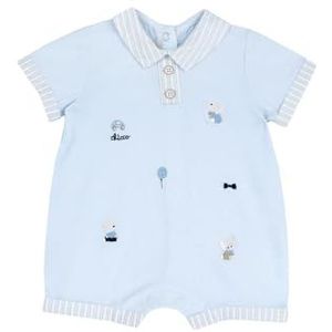 Chicco, Elegante babyrompertje van zacht katoen, met comfortabele rugopening en patchgat, ontworpen in Italië, babykleding van 0-24 maanden, lichtblauw (2), 6 Maanden