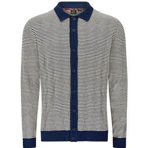 Merc Ezra Cardigan Sweater Heren, Donkerblauw, M