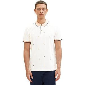 TOM TAILOR Heren 1036439 Poloshirt, 31844-Off White Scattered Design, L, 31844 - Off White Scattered Design, L