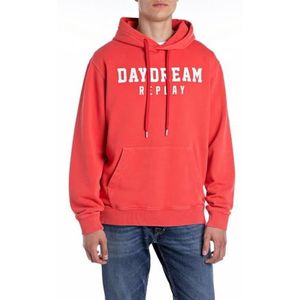 Replay Heren regular fit capuchontrui hoodie van katoen, 663 Imperial Red, L