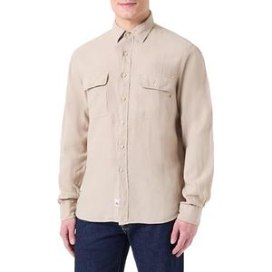 Replay Linnen overhemd voor heren, regular fit, 829 Stone, L