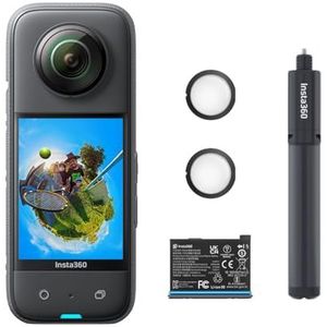 Insta360 X3 All Purpose Kit - Waterproof 360 Action Camera with 1/2"" 48MP Sensors, 5.7K 360 Active HDR Video, 72MP 360 Photo, 4K Single-Lens, 60fps Me Mode, Stabilization, 2.29"" Touchscreen, AI Editing, Live Stream