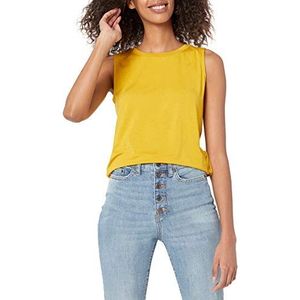 Amazon Essentials Dames Relaxed-Fit Mouwloos Muscle Vest, Donkergeel, XXL