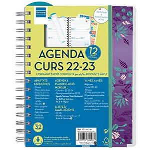 Finocam - Kalender 2022 2023 meesterleraar week horizontale weergave september 2022 - augustus 2023 (12 maanden) Aanpasbare Catalaanse bloem