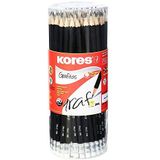 Kores BB92672 potlood Grafitos, HB met gum, 72 stuks, zwart