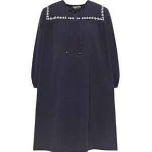 DreiMaster Vintage Dames midi-jurk met borduurwerk boline, marine, S, marineblauw, XS