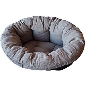 Ferplast 82033099 SOFA 8 KUSSEN, Kussen voor honden- en kattenmand,Gewatteerde hoes hondenmand plastic mand, Zacht katoen wasbaar, Verstelbaar met elastisch koord, 85 x 62 h 28,5 cm, Large, Grijs