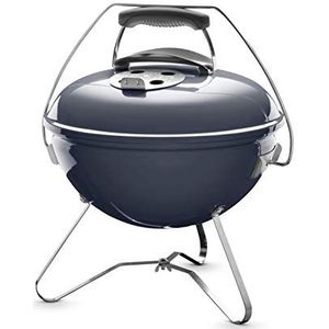 Weber Smokey Joe Premium Houtskoolbarbecue, 37 Centimeter | Draagbare Barbecue met Tuck-N-Carry Deksel| Uitklapbare Outdoor BBQ - Leisteen Blauw (1126804)